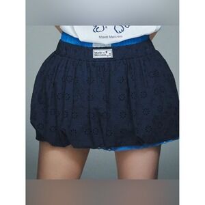 MARDI MERCREDI Balloon Skirt Navy Eyelet XS/S
